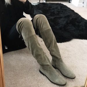 Aldo Suede Thigh High Boots - Taupe/Grey
